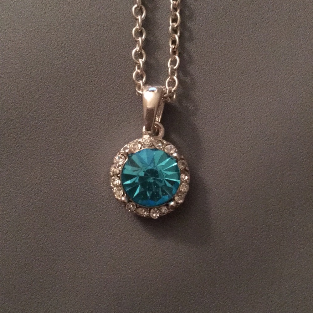 Blue Circle Crystal Necklace